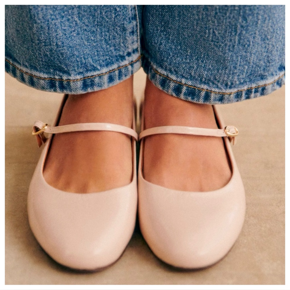 Sezane Méline Low Ballerinas Patent Light Pink - Size 6,5